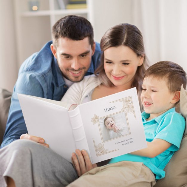 Album photo avec personnalisation et votre photo pour le baptême d'un neveu