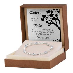 Bracelet en argent massif 925 avec gravure pour une femme