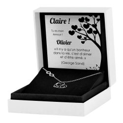 Collier en argent massif 925 (millièmes) avec gravure pour une fiancée