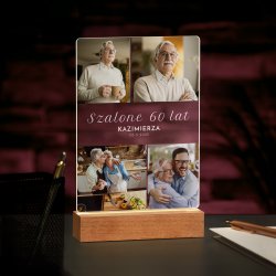 Lampe LED personnalisée de taille L avec photo pour homme 60 ans
