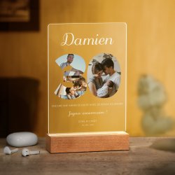 Lampe LED personnalisée de taille L avec photo pour homme 30 ans