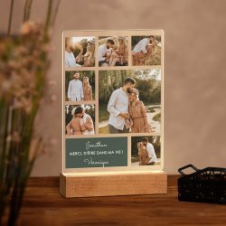 Lampe LED personnalisée de taille L avec photo pour mari pour la Saint-Valentin