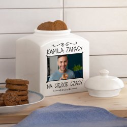 Pot à biscuits en céramique personnalisé pour homme avec votre photo 