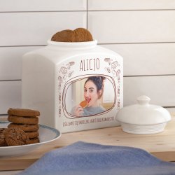 Pot à biscuits en céramique personnalisé avec votre photo pour une amie sœur copine 