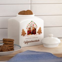 Pot à biscuits en céramique personnalisé avec votre photo pour un couple pour Noël