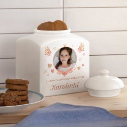Pot à biscuits en céramique personnalisé avec votre photo pour une petite princesse 