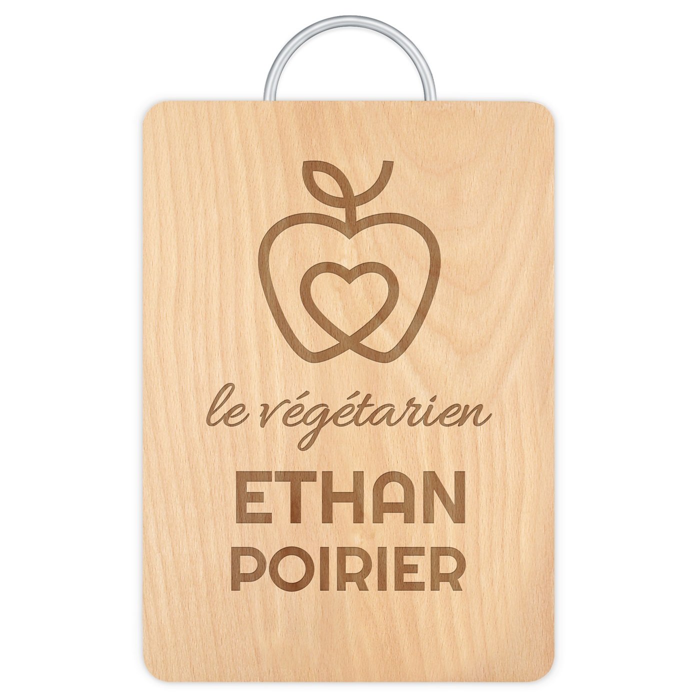 Planche à découper en bois avec manche en métal personnalisée pour un copain pour la Saint-Valentin