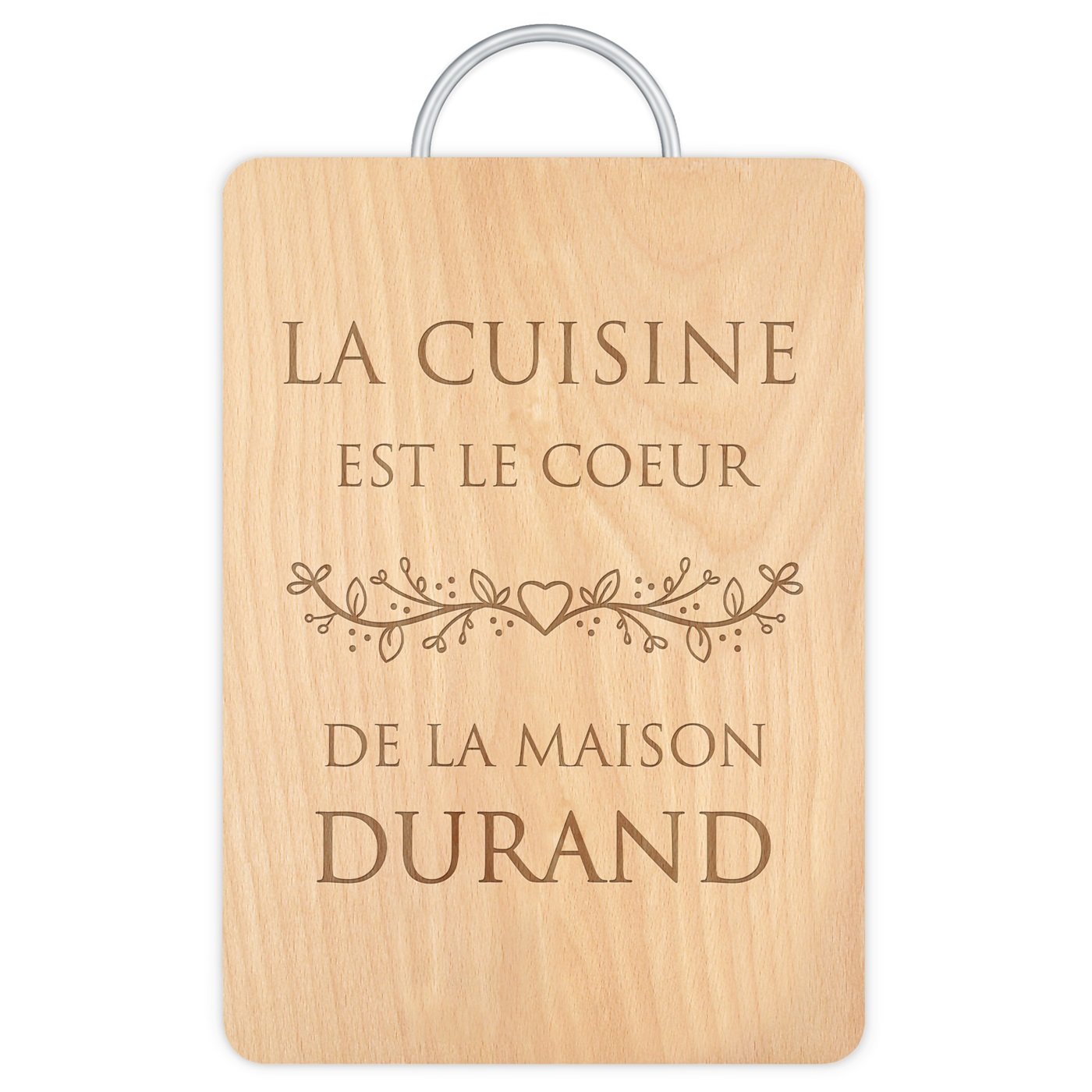 Planche à découper en bois avec manche en métal personnalisée pour des amis pour un anniversaire de mariage