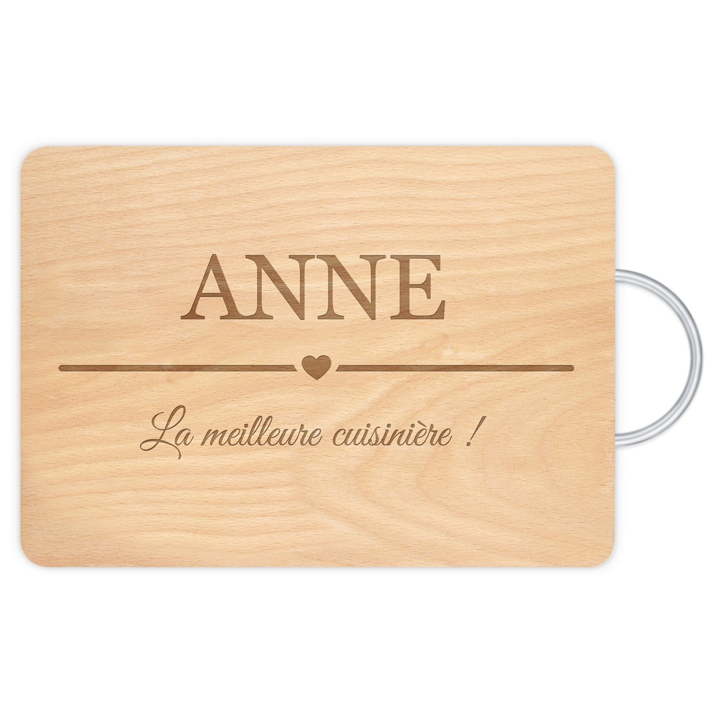 Planche à découper en bois avec manche en métal avec gravure pour une copine pour la Saint-Valentin