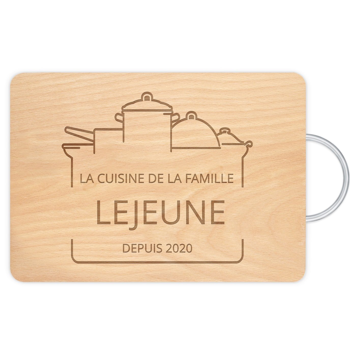 Planche à découper en bois avec manche en métal personnalisée pour des amis pour une crémaillère