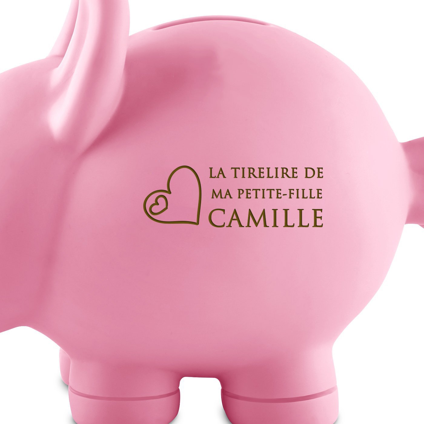 Tirelire rose avec gravure pour l'anniversaire d'une petite-fille