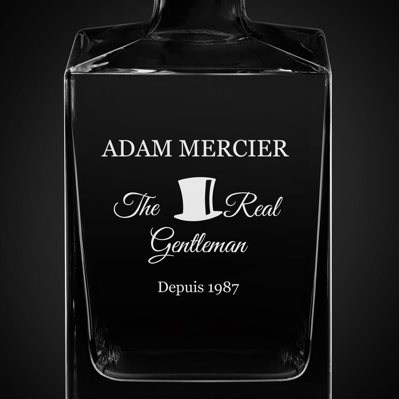Carafe à whisky Cube avec gravure pour un gentleman pour son anniversaire
