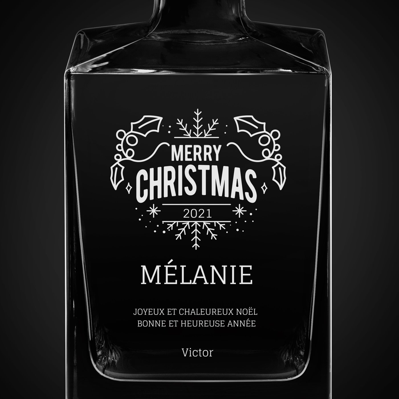 Carafe à whisky Cube avec gravure pour elle pour Noël