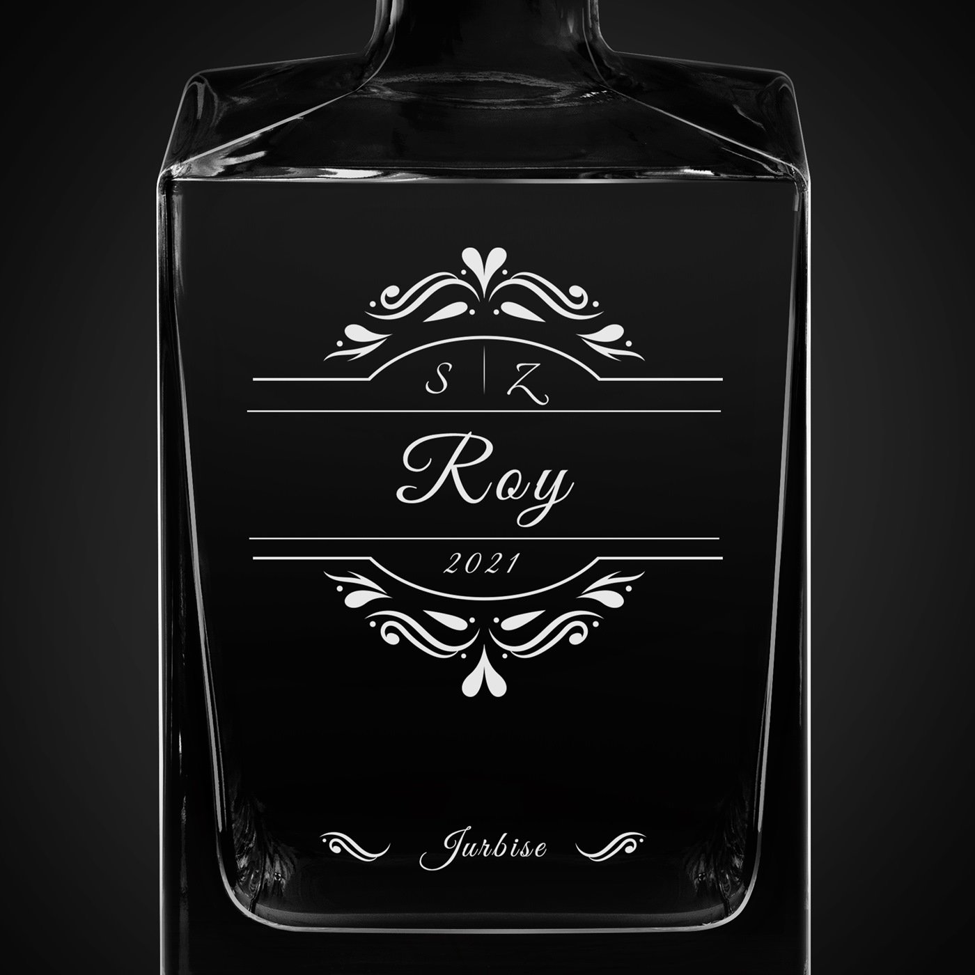 Carafe à whisky Cube avec gravure pour l'anniversaire de mariage