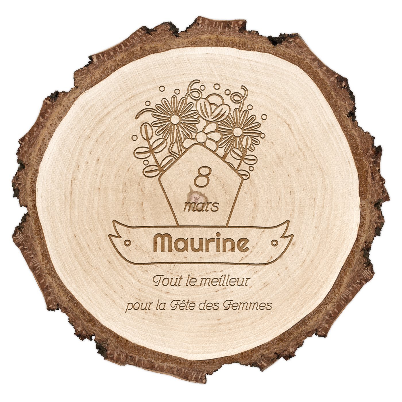 Rondin de bois personnalisé pour maman belle-mère pour la fête de mères 
