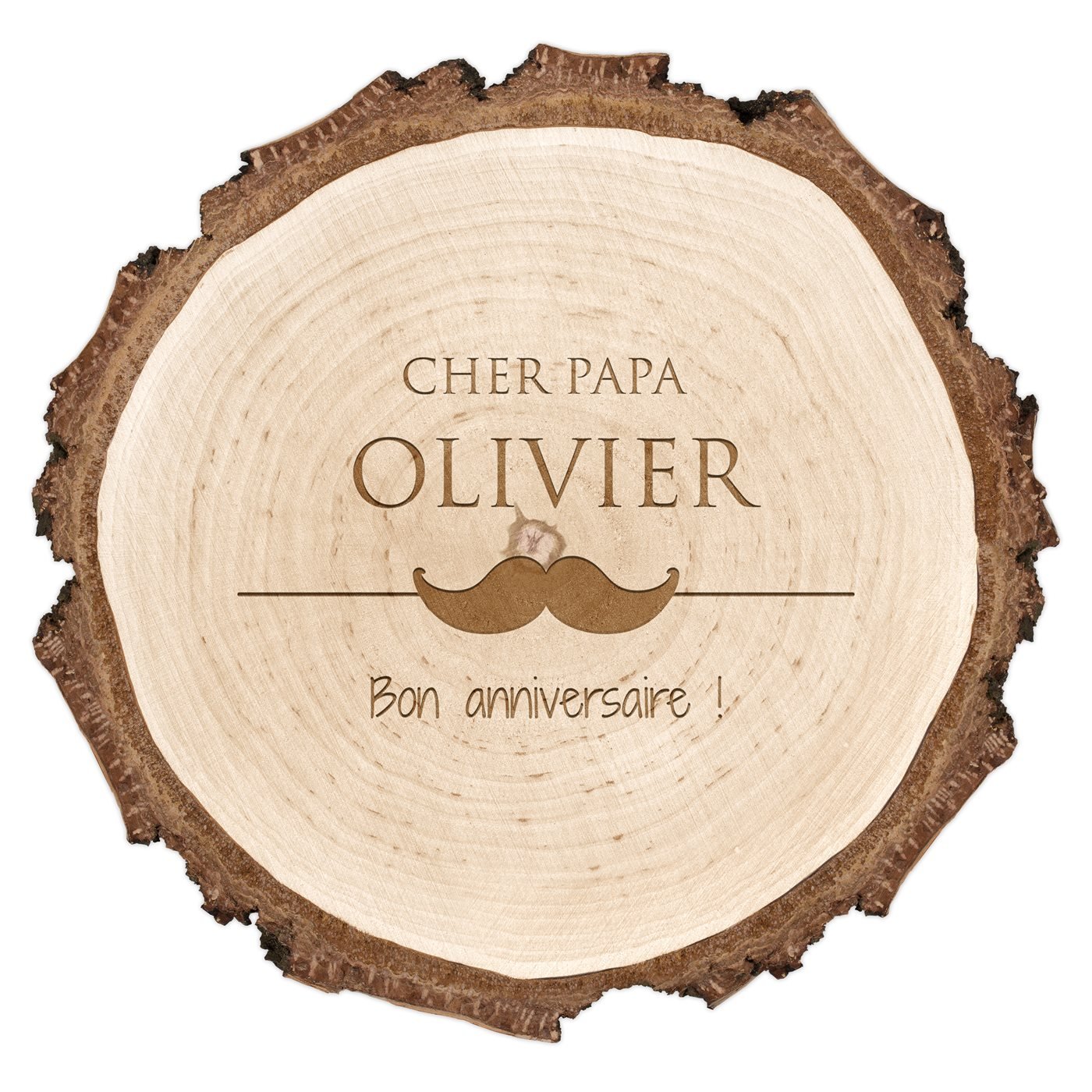 Rondin de bois personnalisé pour l'anniversaire de papa