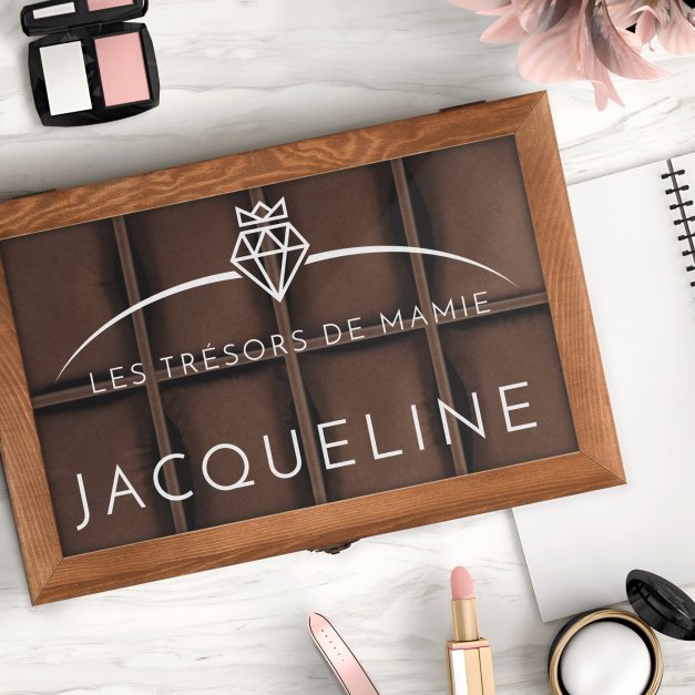 Coffret à montres et bijoux personnalisé pour la fête des grands-mères
