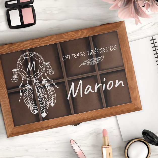 Coffret à montres et bijoux avec gravure pour une copine pour la Saint-Valentin