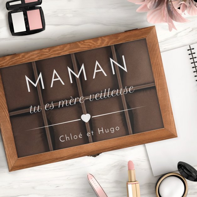 Coffret à montres et bijoux personnalisé pour la fête des mères