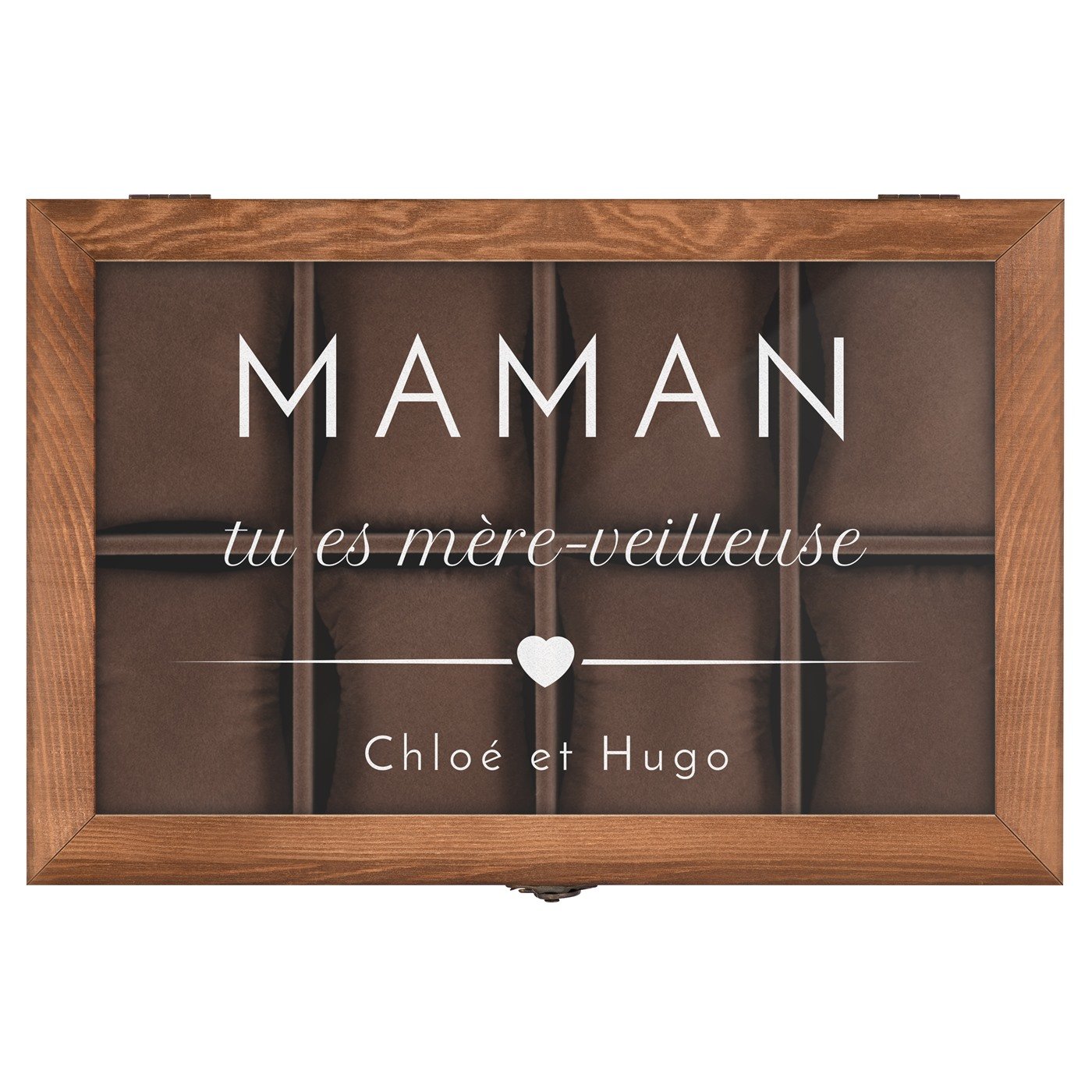 Coffret à montres et bijoux personnalisé pour la fête des mères