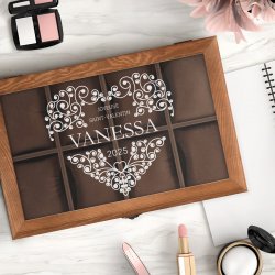Coffret à montres et bijoux personnalisé pour une épouse pour la Saint-Valentin