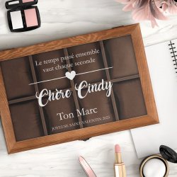 Coffret à montres et bijoux avec gravure pour une amie pour la Saint-Valentin