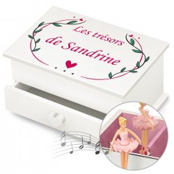 Boîte à musique avec un tiroir personnalisée pour l'anniversaire de maman