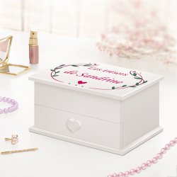 Boîte à musique avec un tiroir personnalisée pour l'anniversaire de maman