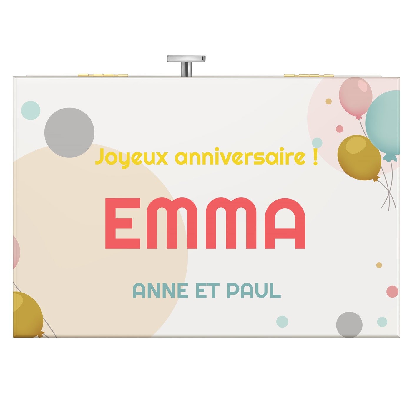 Boîte à musique avec un tiroir personnalisée pour une jeune fille pour son 18e anniversaire