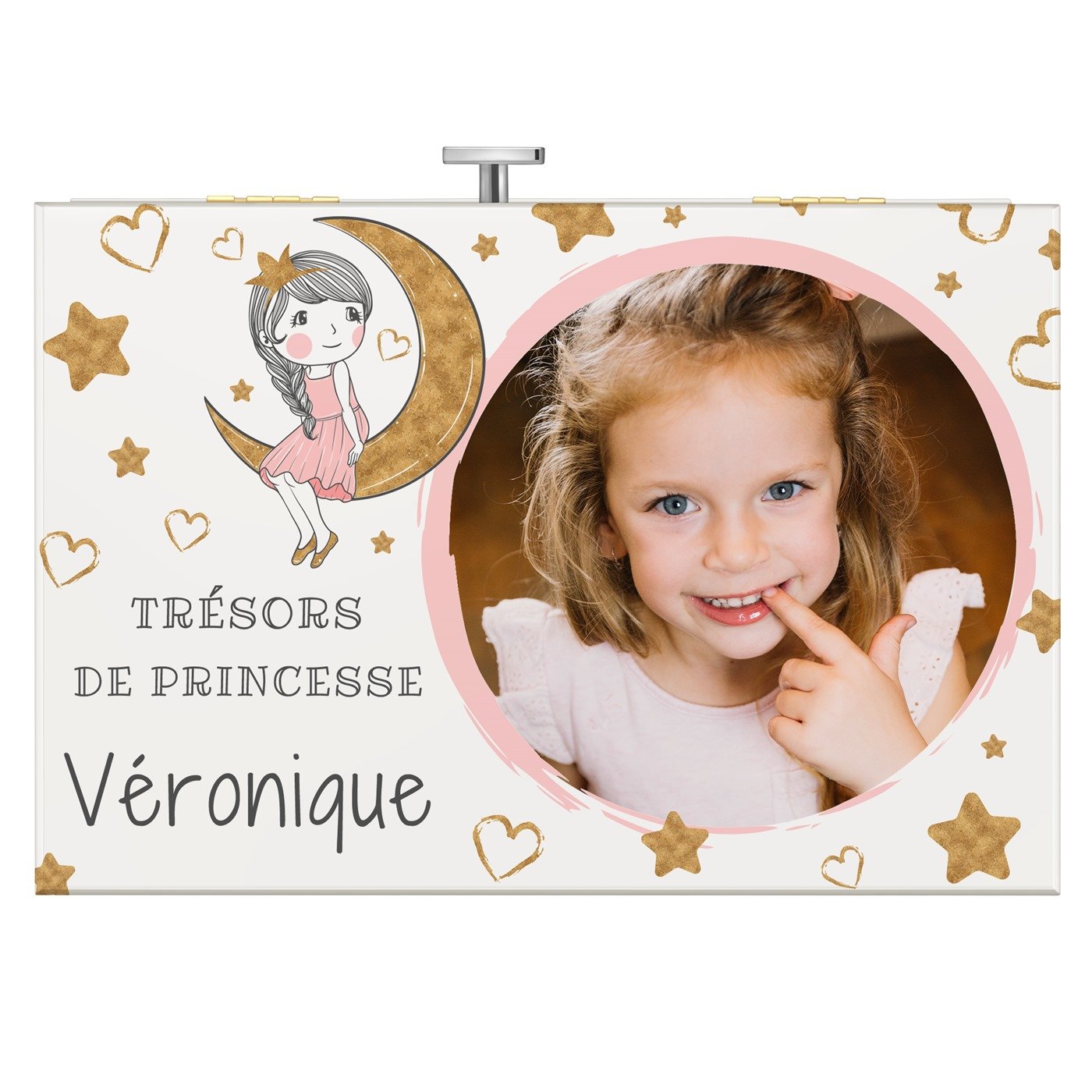Boîte à musique pour bijoux avec votre photo imprimée pour l'anniversaire d'une nièce