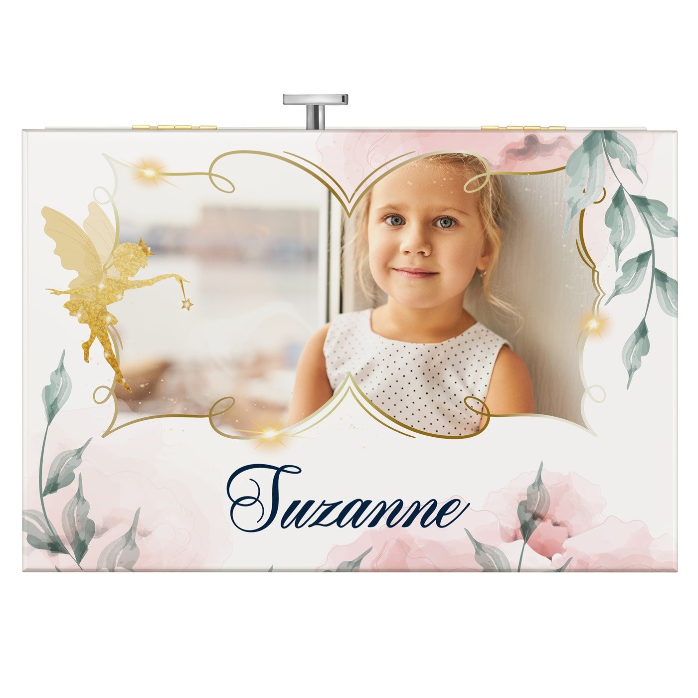 Boîte à musique pour bijoux avec votre photo imprimée pour l'anniversaire d'une filleule