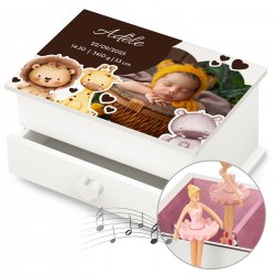 Boîte à musique pour bijoux avec votre photo imprimée pour la naissance d'une nièce