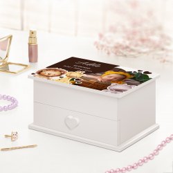 Boîte à musique pour bijoux avec votre photo imprimée pour la naissance d'une nièce
