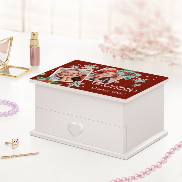 Boîte à musique pour bijoux avec votre photo imprimée pour une fille pour la Noël