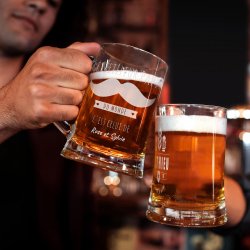 Chope en verre à bière avec gravure pour papa pour anniversaire