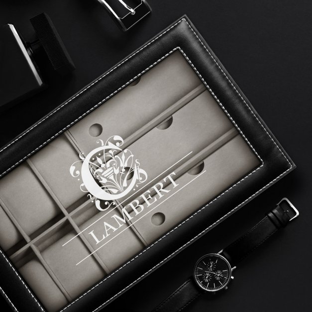 Coffret à montres et lunettes avec gravure pour un mari pour la Saint-Valentin