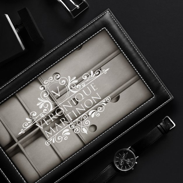 Coffret à montres et lunettes avec gravure pour la fête des mères