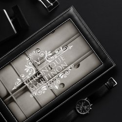 Coffret à montres et lunettes avec gravure pour la fête des mères