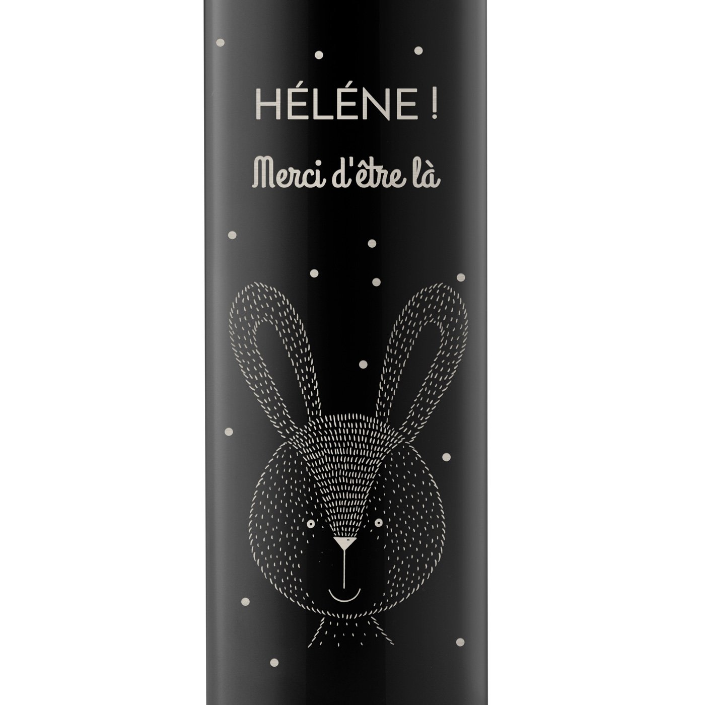 Bouteille isotherme noire personnalisée avec affichage LED pour l'anniversaire d'une copine