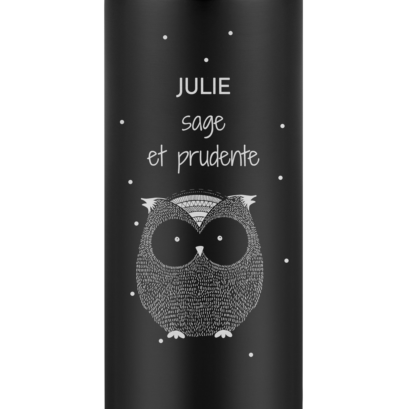 Mug de voyage noir personnalisé avec un affichage LED pour l'anniversaire d'une copine