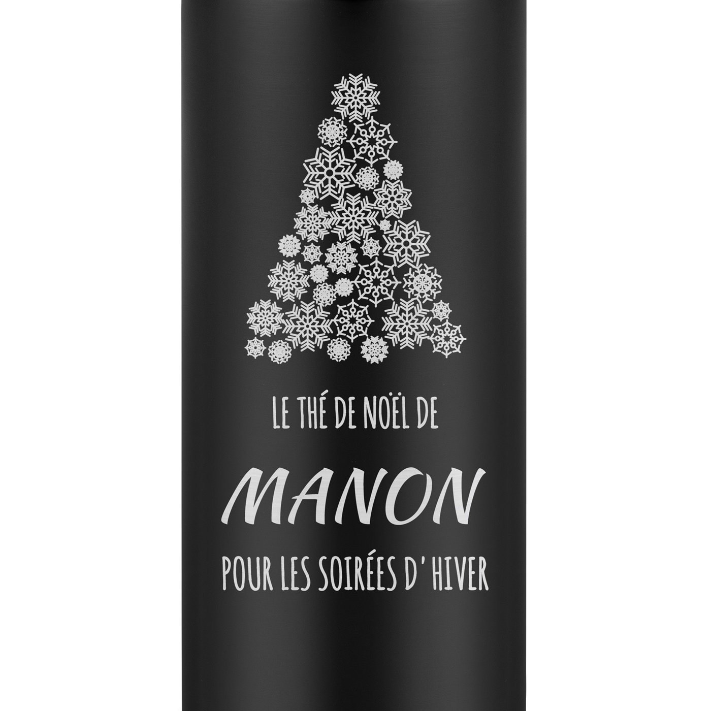 Mug thermos noir personnalisé avec un affichage LED pour une copine pour Noël