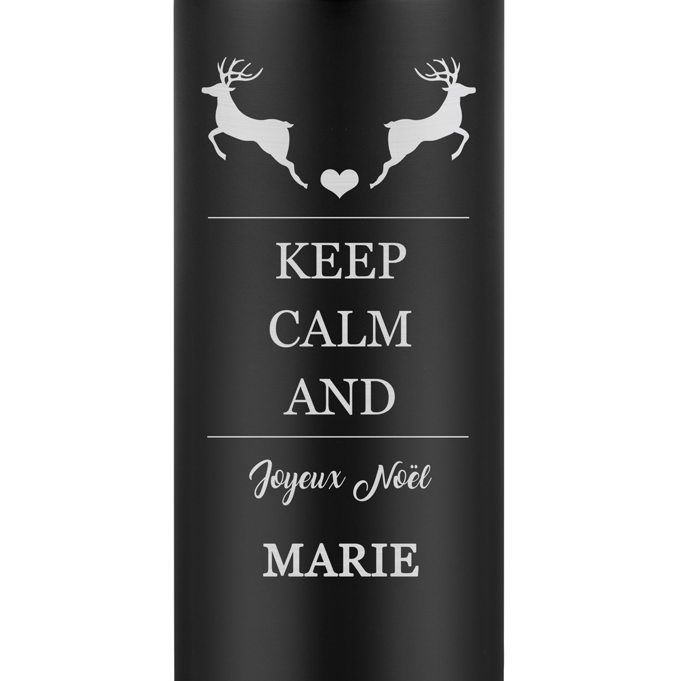 Mug de voyage noir personnalisé avec un affichage LED pour une collègue pour Noël