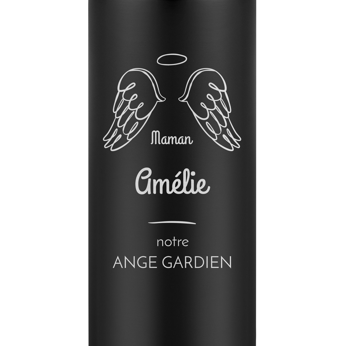 Mug isotherme noir personnalisé avec un affichage LED pour l'anniversaire de maman