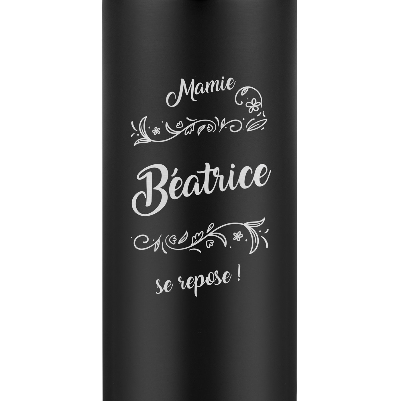 Mug isotherme noir personnalisé avec un affichage LED pour la fête des grands-mères