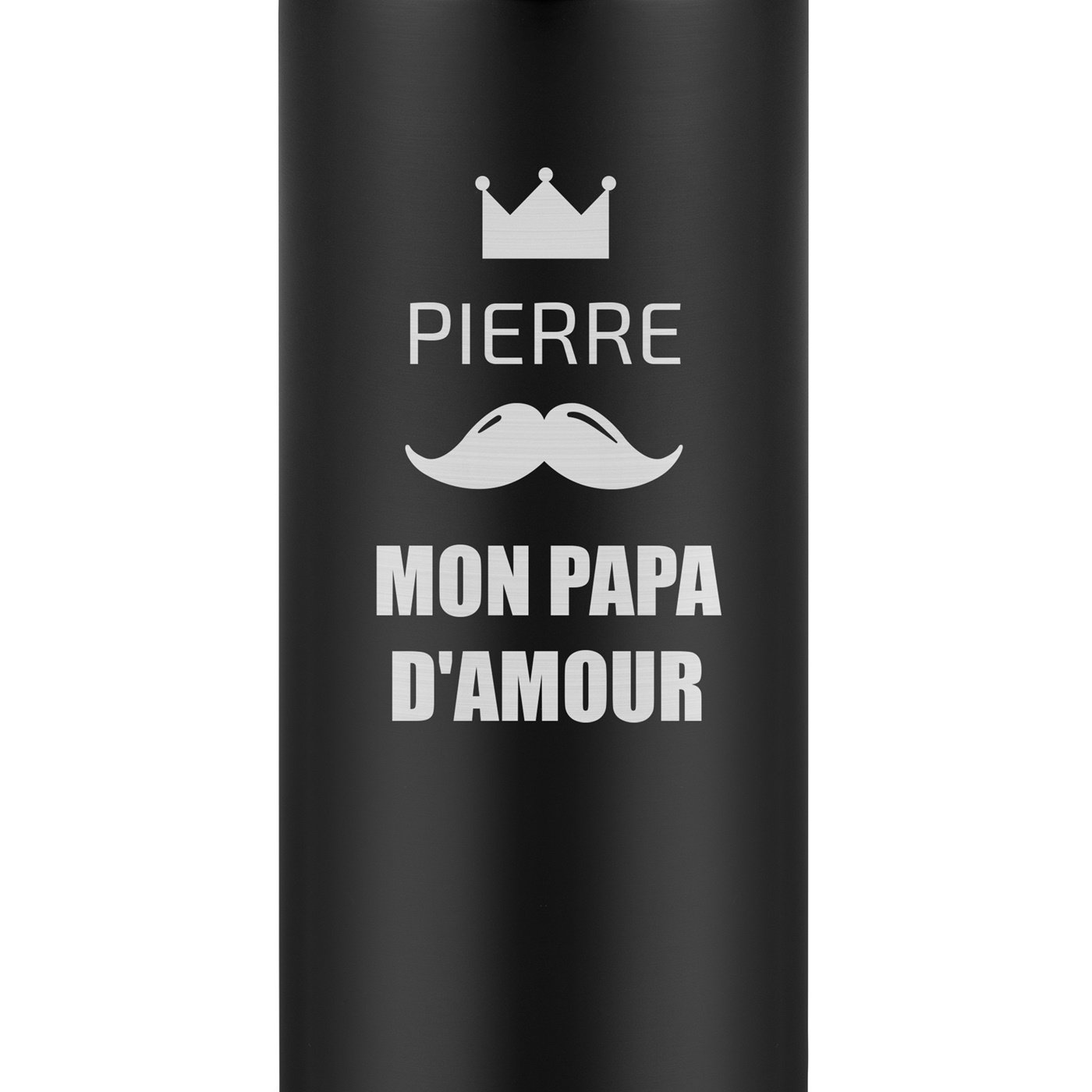 Mug thermos noir personnalisé avec un affichage LED pour la fête des pères