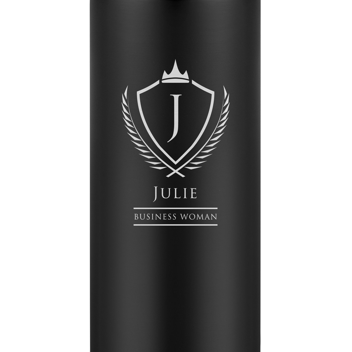 Mug isotherme noir avec gravure avec un affichage LED pour une femme pour une promotion de travail