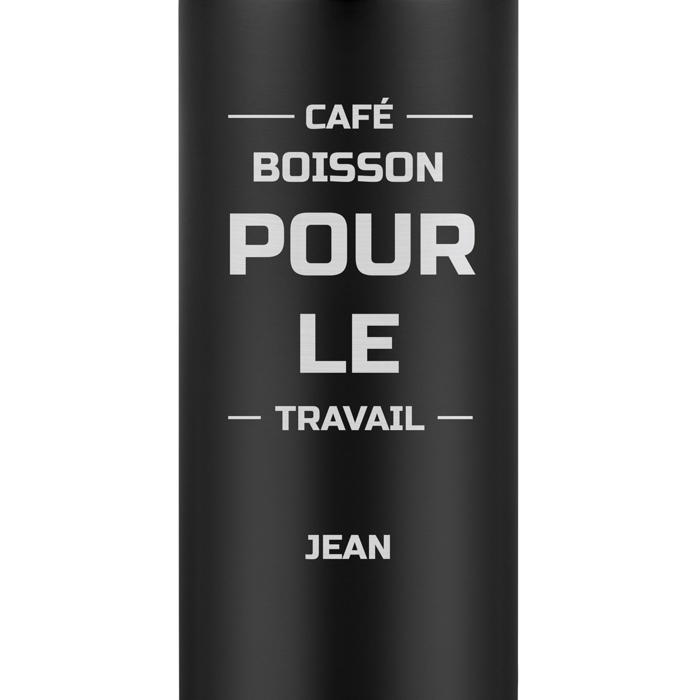 Mug isotherme noir avec gravure avec un affichage LED pour l'anniversaire d'un étudiant
