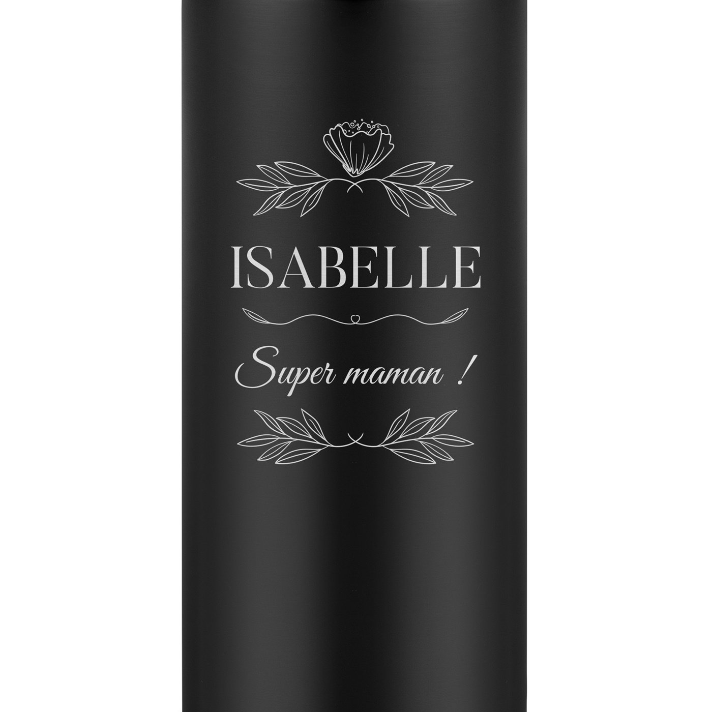 Mug de voyage noir personnalisé avec un affichage LED pour l'anniversaire de maman