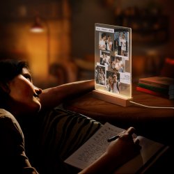 Lampe LED personnalisée de taille XL avec photo pour couple