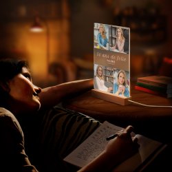 Lampe LED personnalisée de taille XL avec photo pour femme 50 ans